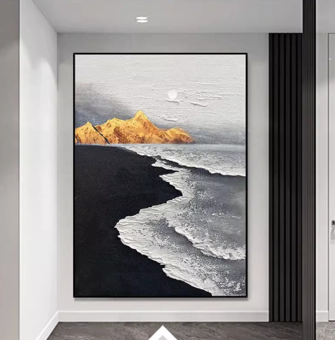 Luxury Hand - crafted Seaside Mountain Artwork