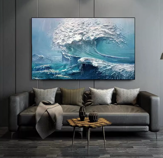 UNIQUE HAND - PAINTED WAVE DESIGN