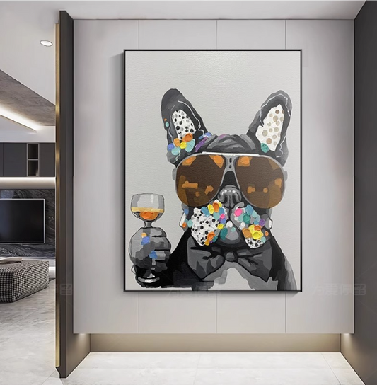 LUXURIOUS HAND - PAINTED FASHIONABLE FRENCH BULLDOG