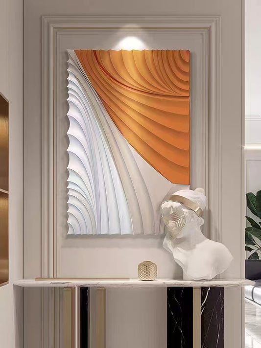 LUXURIOUS 3D HAND - CARVED WAVE ART