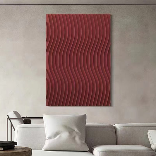 LUXURIOUS HAND - CARVED RED WAVE DECOR